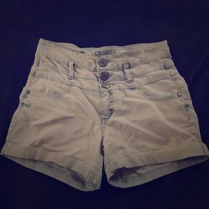 High-Waisted Button jean shorts